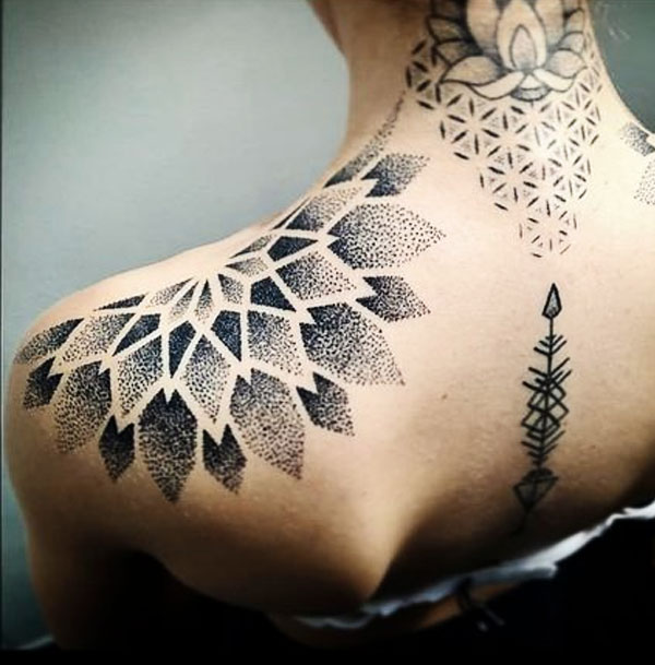 Mandala Tattoo On Shoulder For Girl