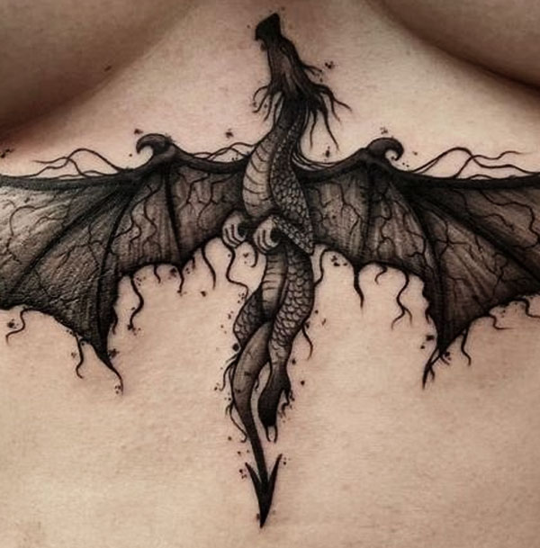 dragon tattoo sternum